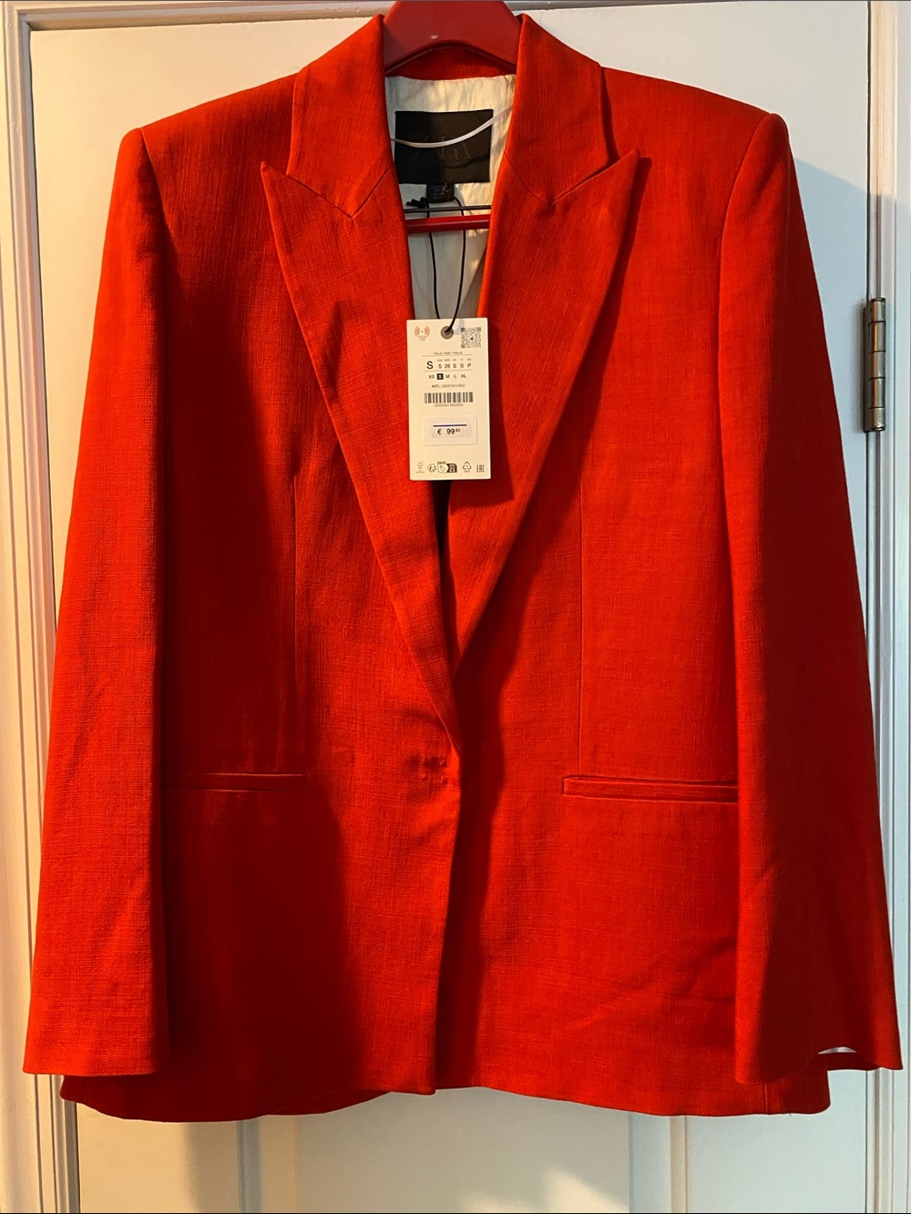 Zara Cotton Stretch Blend Great Color Beautifully Tailored Oversized Jacket NWT